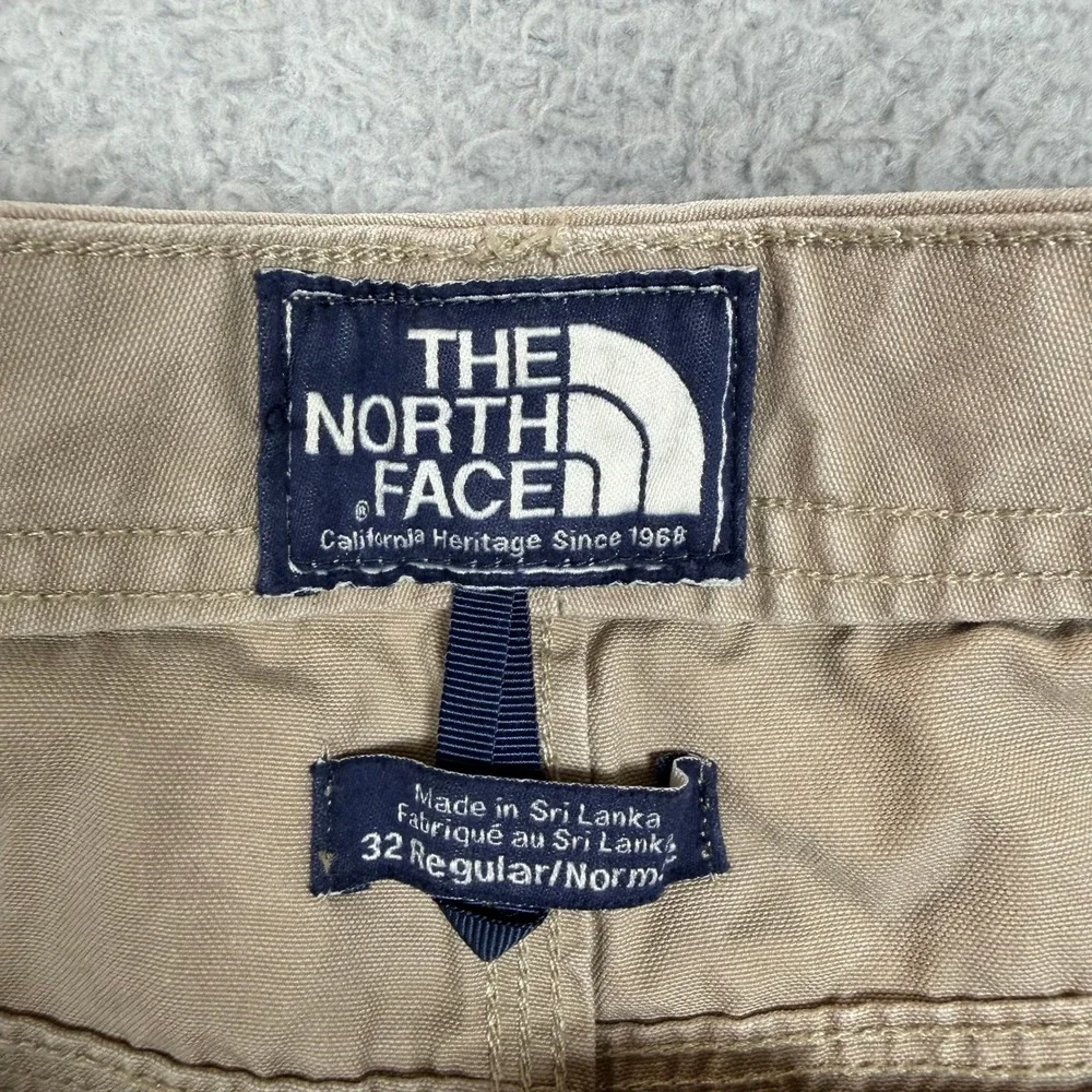 The North Face Mens 32 Regular Canvas Pant Khaki Tan Straight Leg Utility Hiking